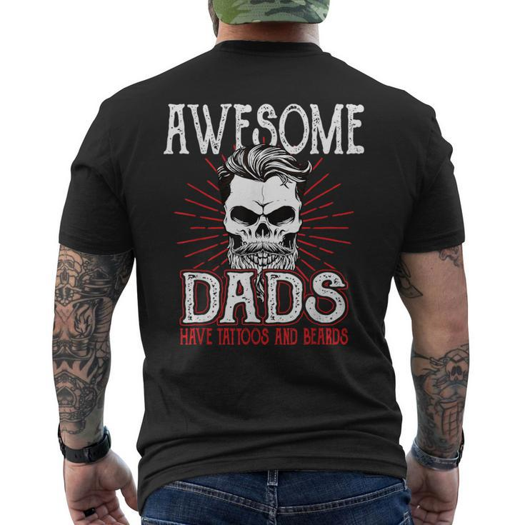 Awesome Dad's Have Tattoos Father Son Daughter Dad Daddy Men's T-shirt Back Print