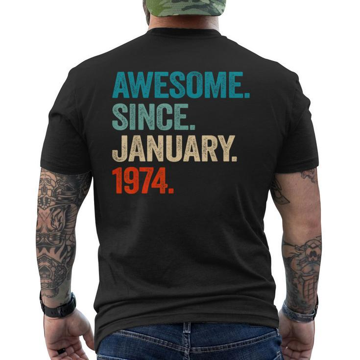 Awesome Since January 1974 50Th Birthday 50 Years Old Men's T-shirt Back Print