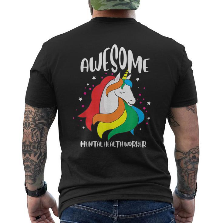 Awesome Mental Health Worker Appreciation Men's T-shirt Back Print