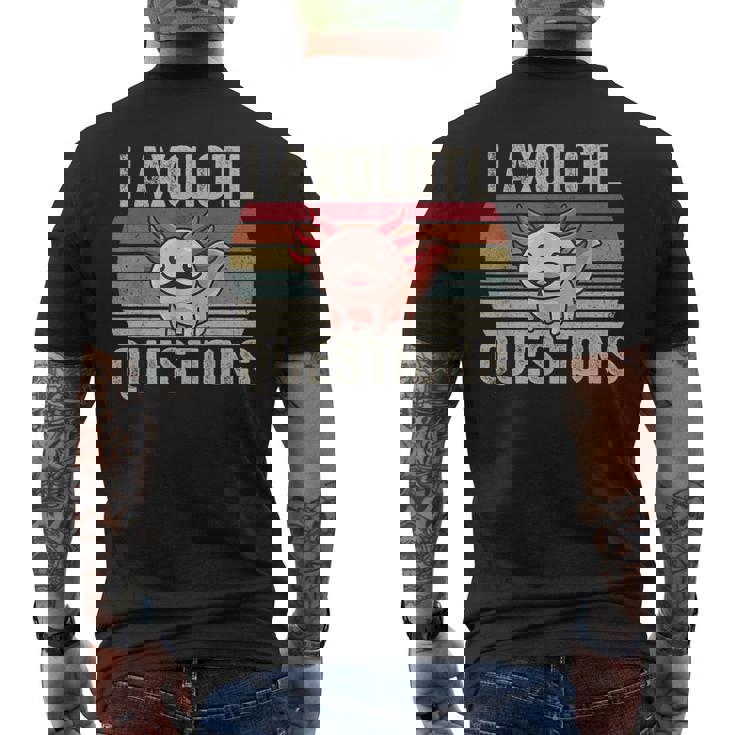 I Axolotl Preguntas Retroinatge Divertido Lindo Axolotl Camiseta Hombre Estampado Espalda
