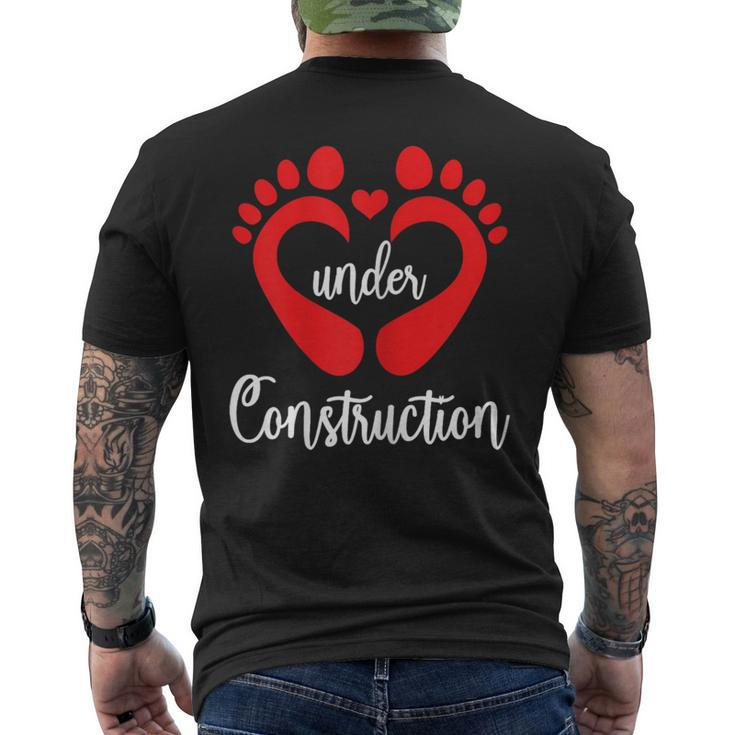 Baby Under Construction Baby Feet Heart Pregnant Maternity Men's T-shirt Back Print