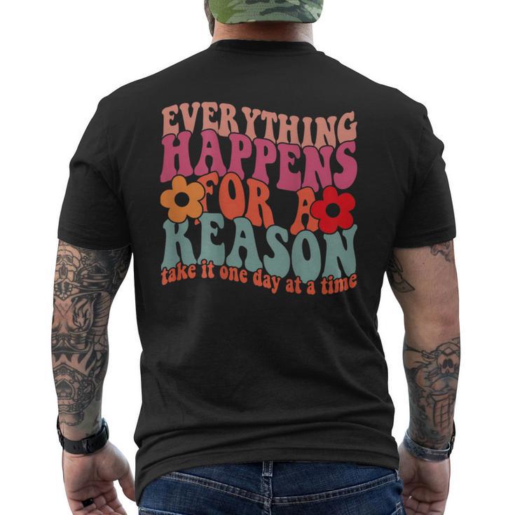 Words On Back Positive Everything Happens For Reason Men's T-shirt Back Print