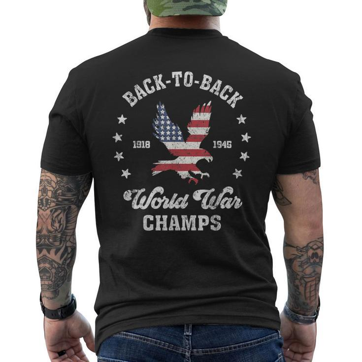Back-To-Back World War Champs 4Th Of July Men's T-shirt Back Print