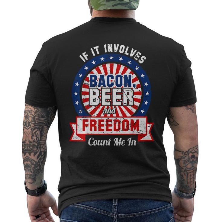 Bacon Beer Freedom America Usa Men's T-shirt Back Print