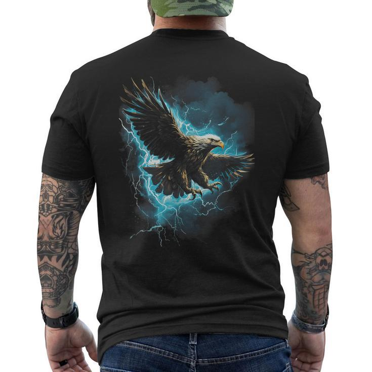 Bald Eagle Bird Nature Usa Lightning Men's T-shirt Back Print