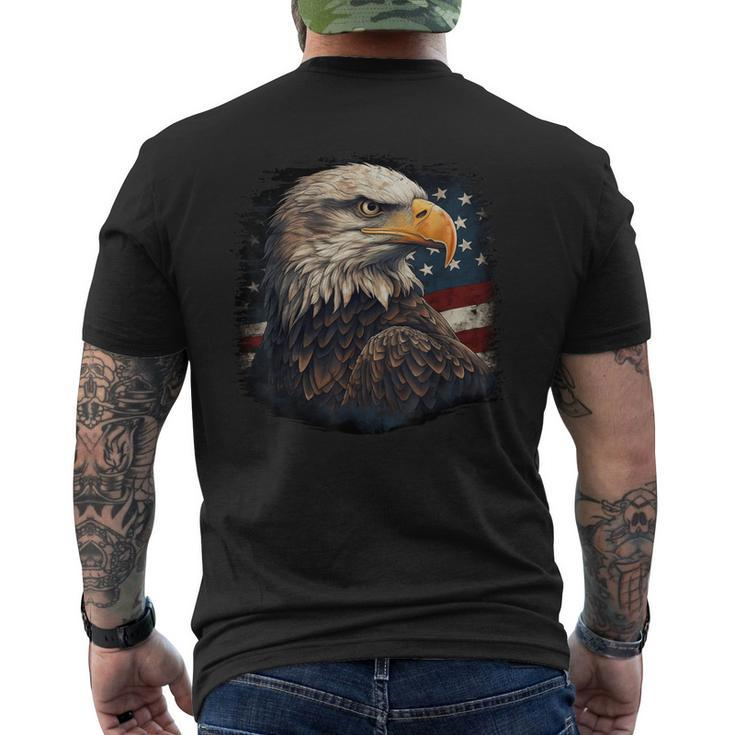 Bald Eagle Us American Flag 4Th Of July Proud Patriotic Men's T-shirt Back Print