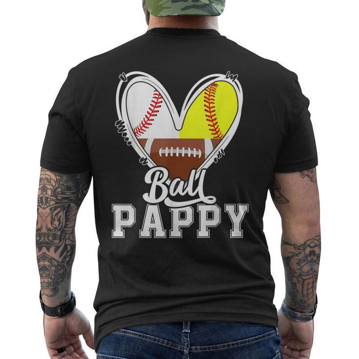 Ball Pappy Baseball Football Softball Pappy Men's T-shirt Back Print