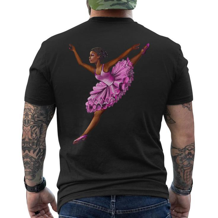 Ballet African American Ballerina Dancing Men's T-shirt Back Print
