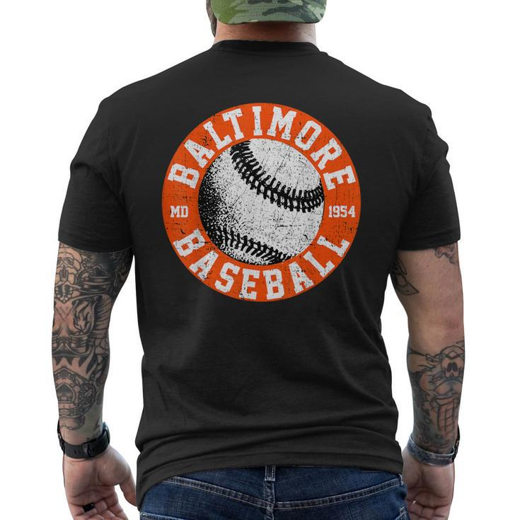 Baltimore Baseball Retro Vintage Baseball Lover Men's T-shirt Back Print