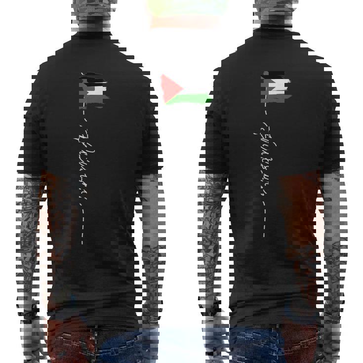 Bandera De Palestina Elegante Bandera Patriótica Palestina Camiseta Hombre Estampado Espalda