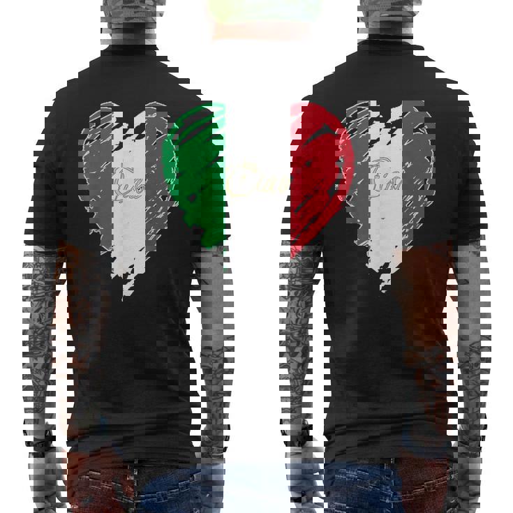 Bandera Italiana Con Diseño De Corazón Con Texto En Inglés Proud To Be Italian I Love Ital Camiseta Hombre Estampado Espalda