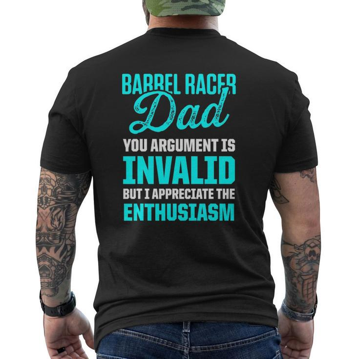 Barrel Racing Dad Horse Race Rodeo Racer Mens Back Print T-shirt