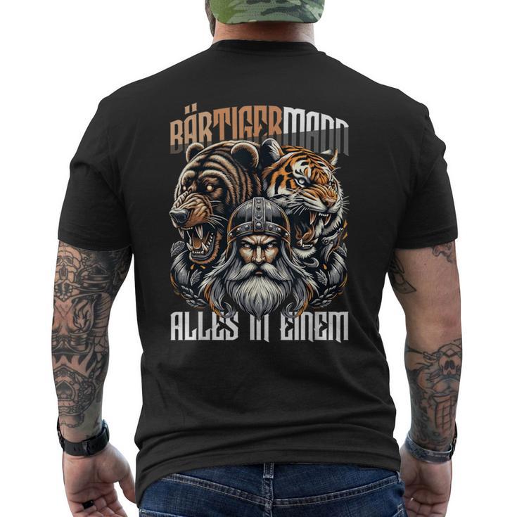 Bärtigermann Alles In Einem Wikinger T-Shirt mit Rückendruck