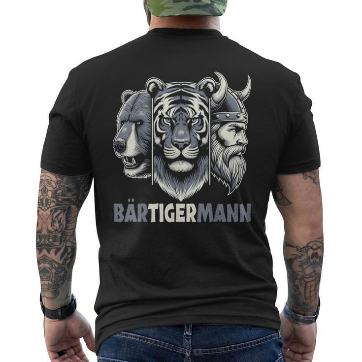 Bärtigermann Viking Beard Full Beard Tiger Man Black T-Shirt mit Rückendruck
