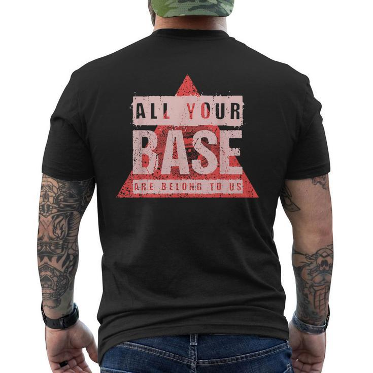 All Your Base Are Belong To Us Vintage Video Game T Men's T-shirt Back Print
