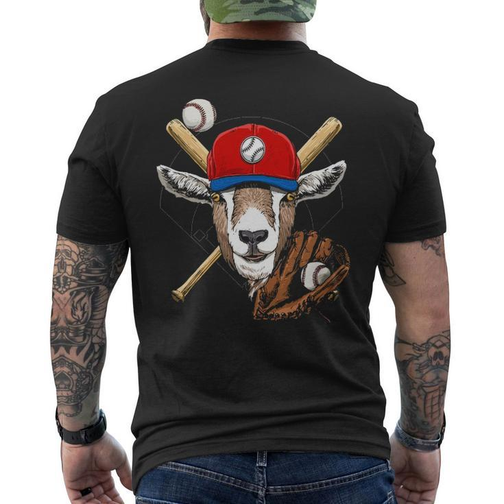Baseball Player Goat Lover Pitcher Catcher Baseball Coaches Men's T-shirt Back Print