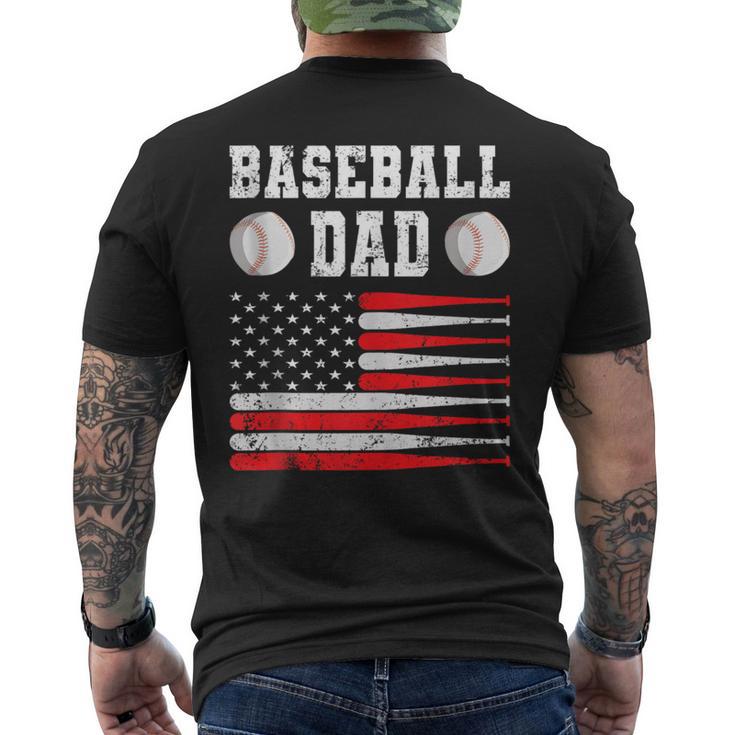 Baseball Schlagbohrer Ausrüstung Papa Usa Flagge Softball T-Shirt mit Rückendruck