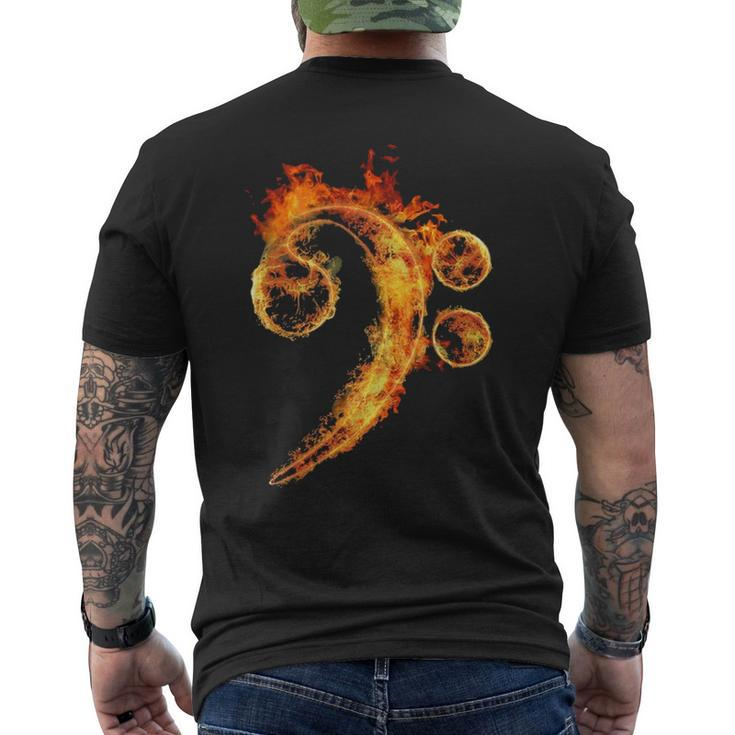 Bass Fire Guitar Men's T-shirt Back Print