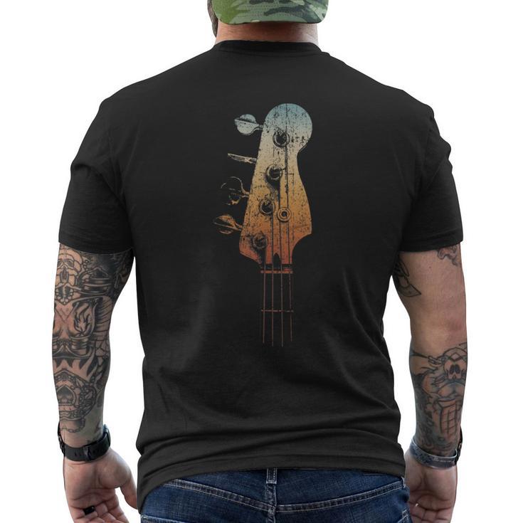 Bass Guitar Vintage Retro Headstock Bassist And Bass Player Men's T-shirt Back Print