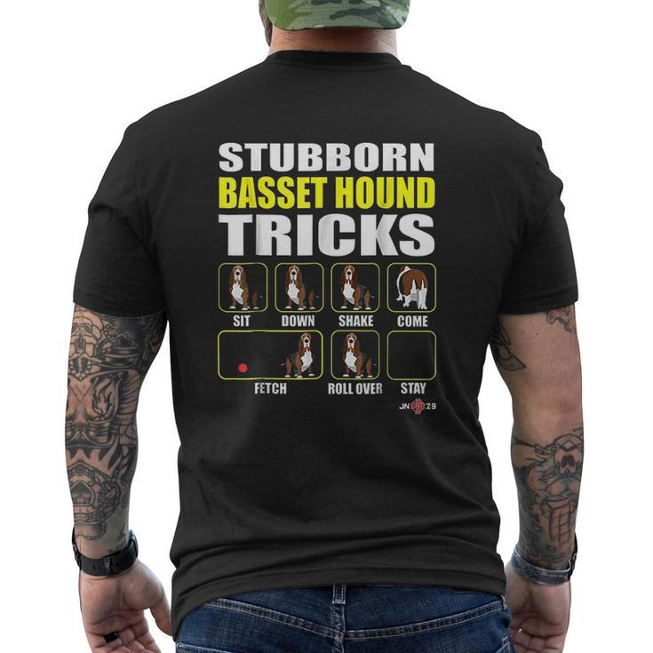 Basset Hound Stubborn Basset Hound Tricks Mens Back Print T-shirt