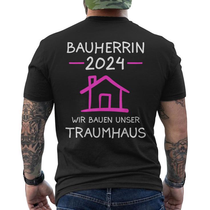 Bauherrin 2024 Wir Bauen Unser Traumhaus Bauherrinnen T-Shirt mit Rückendruck