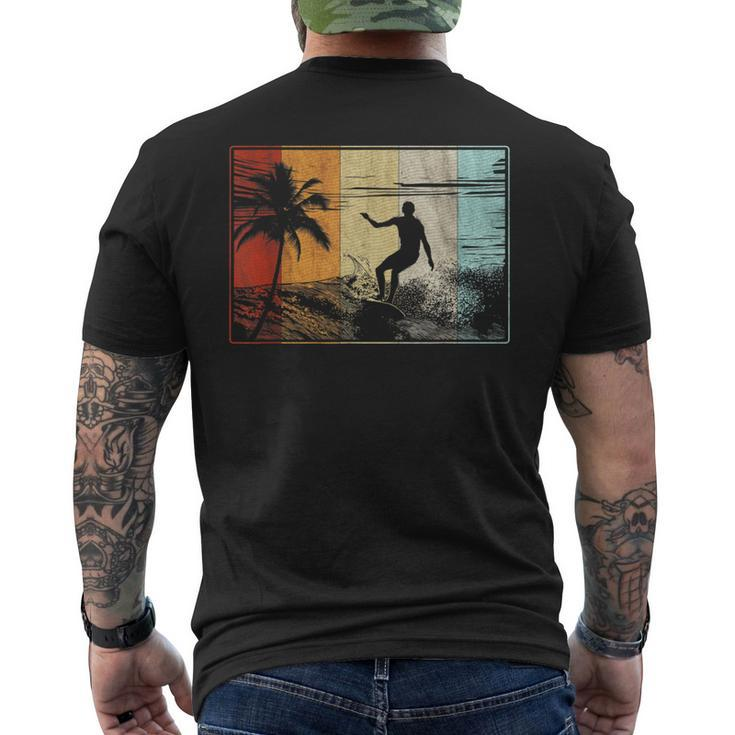 Beach Surfing Surfboard Vintage Retro Surfboarder Surfer Men's T-shirt Back Print
