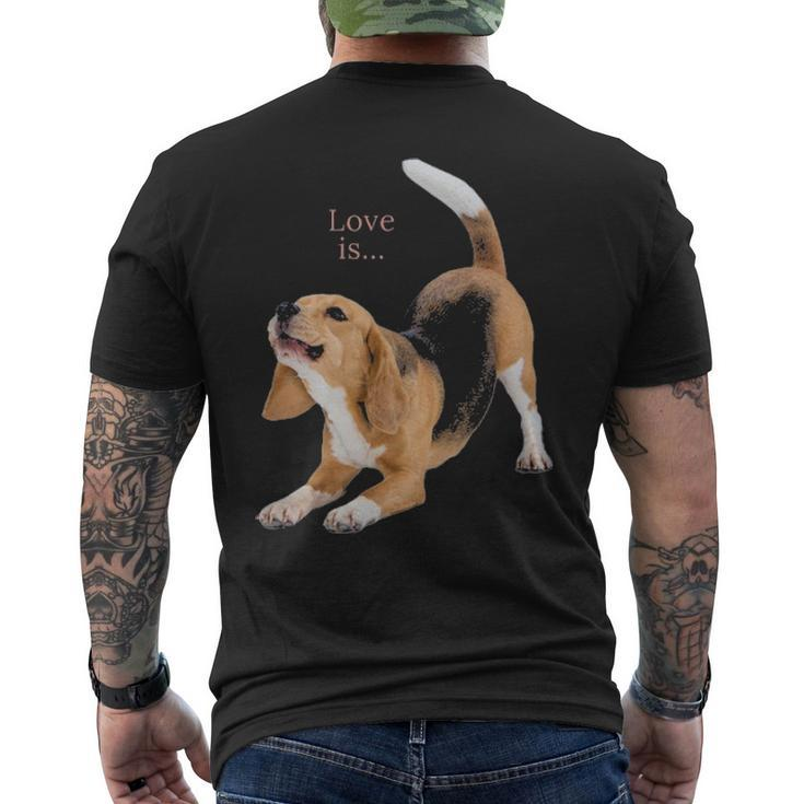 Beagle Beagles Love Is Dog Mom Dad Puppy Pet Cute Men's T-shirt Back Print