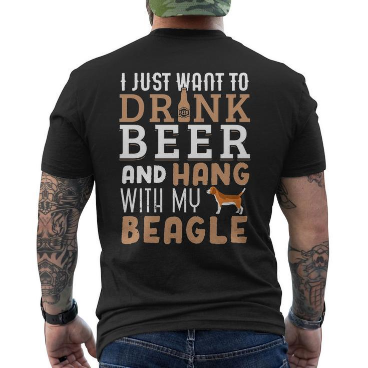 Beagle Dad  Father's Day Dog Lover Beer Men's T-shirt Back Print