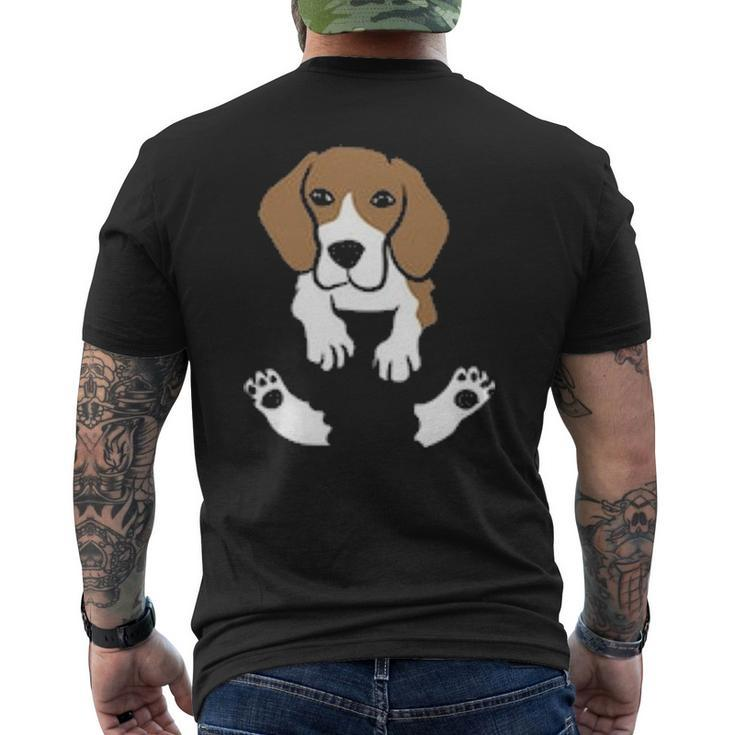 Beagle Dog In The Pocket Cute Pocket Beagle Men's T-shirt Back Print