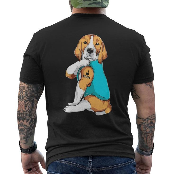Beagle I Love Mom Apparel Dog Mom Womens Men's T-shirt Back Print