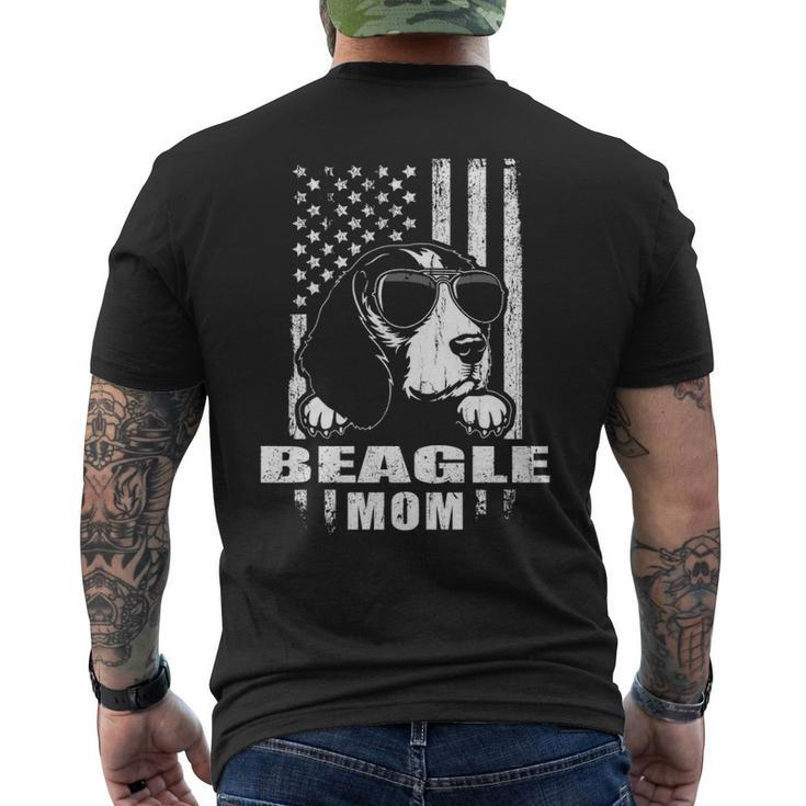 Beagle Mom Cool Vintage Retro Proud American Men's T-shirt Back Print