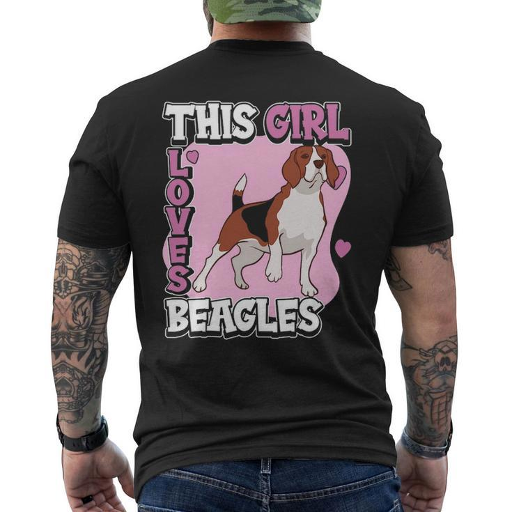 Beagle Quote This Girl Loves Beagles Men's T-shirt Back Print