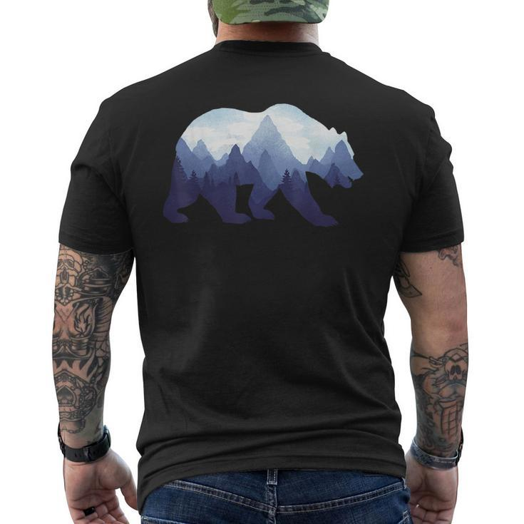 Bear Double Exposure Surreal Wildlife Animal Men's T-shirt Back Print