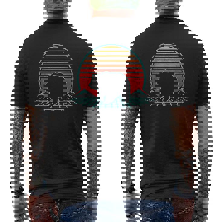 Bear Retro Vintage 80S Style Grizzly Brown Bear Men's T-shirt Back Print