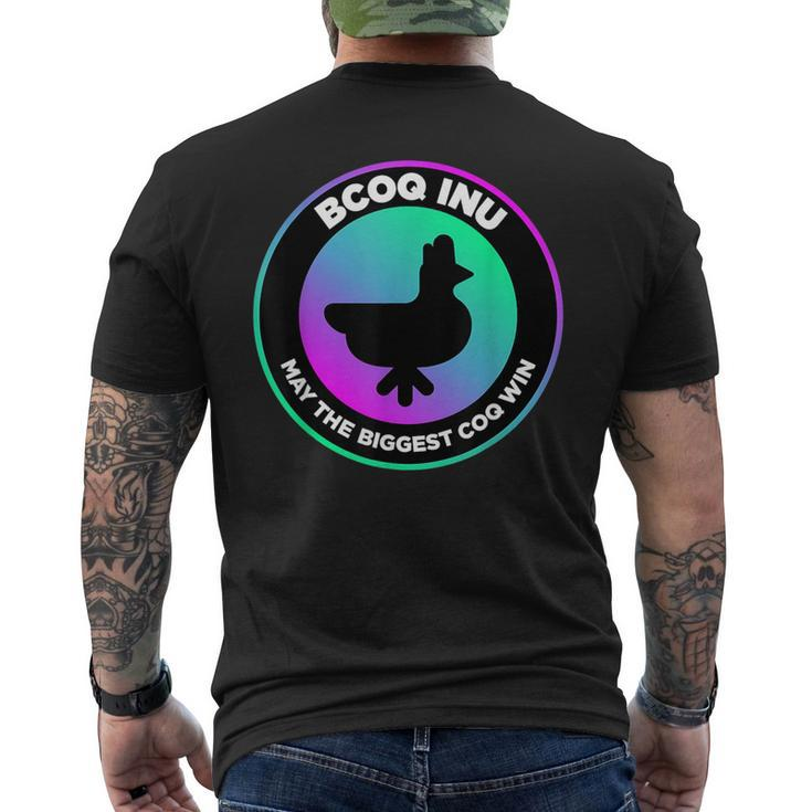 Beautiful Black Coq Inu Silhouette Cryptocurrency Men's T-shirt Back Print