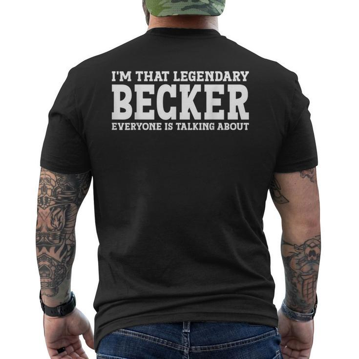 Becker Surname Team Family Last Name Becker Men's T-shirt Back Print