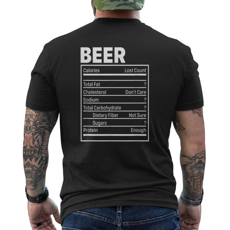 Beer Nutritional Ingredients Thanksgiving For Dad Mens Back Print T-shirt