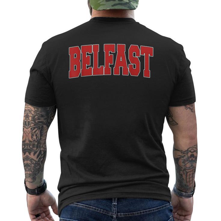 Belfast United Kingdom Varsity Style Vintage Retro Uk Sports Men's T-shirt Back Print