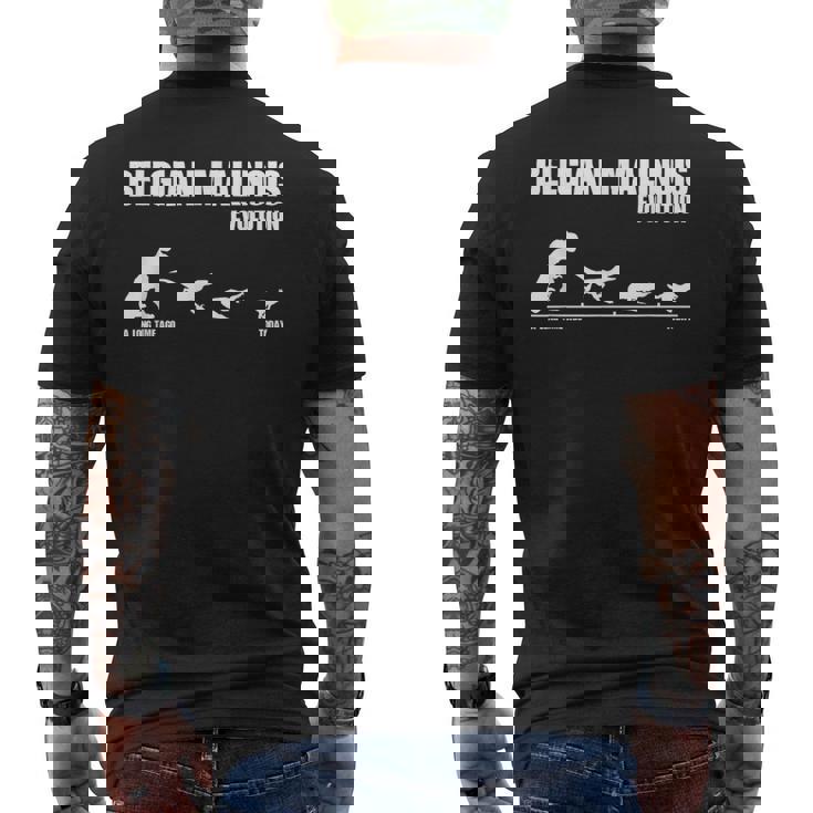 Belgian Malinois Evolution Maligator Maliraptor T-Shirt mit Rückendruck