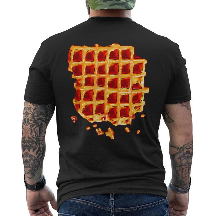 Belgian Waffle Syrup Breakfast Food Snack Waffle Lover Men's T-shirt Back Print