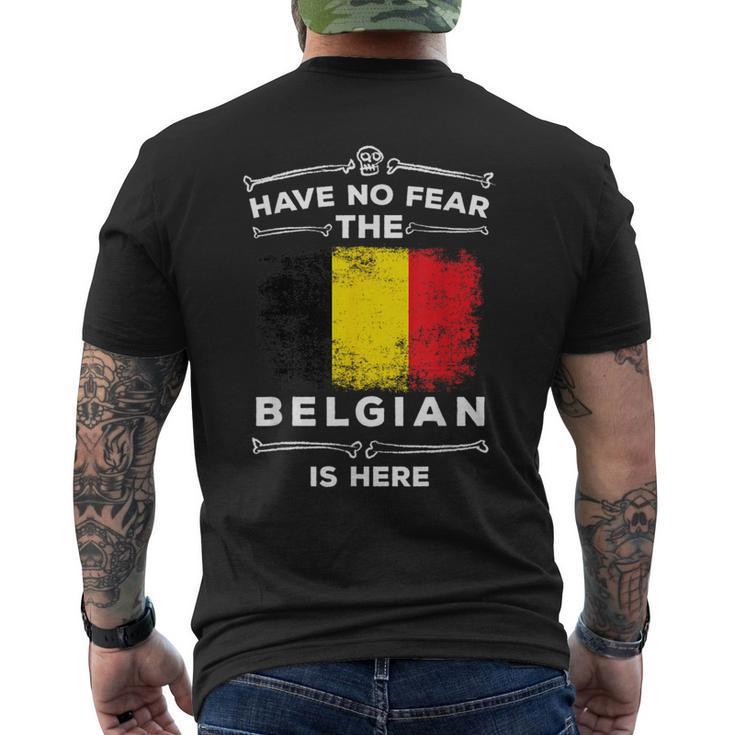 Belgium T Have No Fear Belgian Is Here Belgie Roots Men's T-shirt Back Print