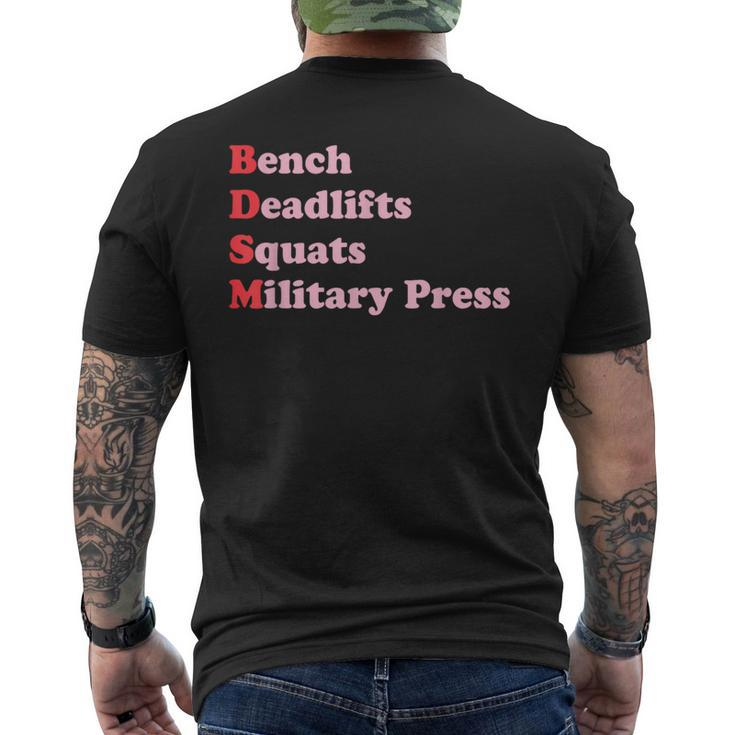 Bench Deadlifts Squats Military Press Apparel Men's T-shirt Back Print