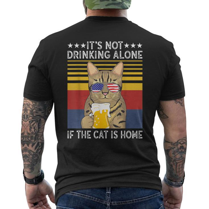 Bengal Cat It's Not Drinking Alone If The Cat Is Home Men's T-shirt Back Print