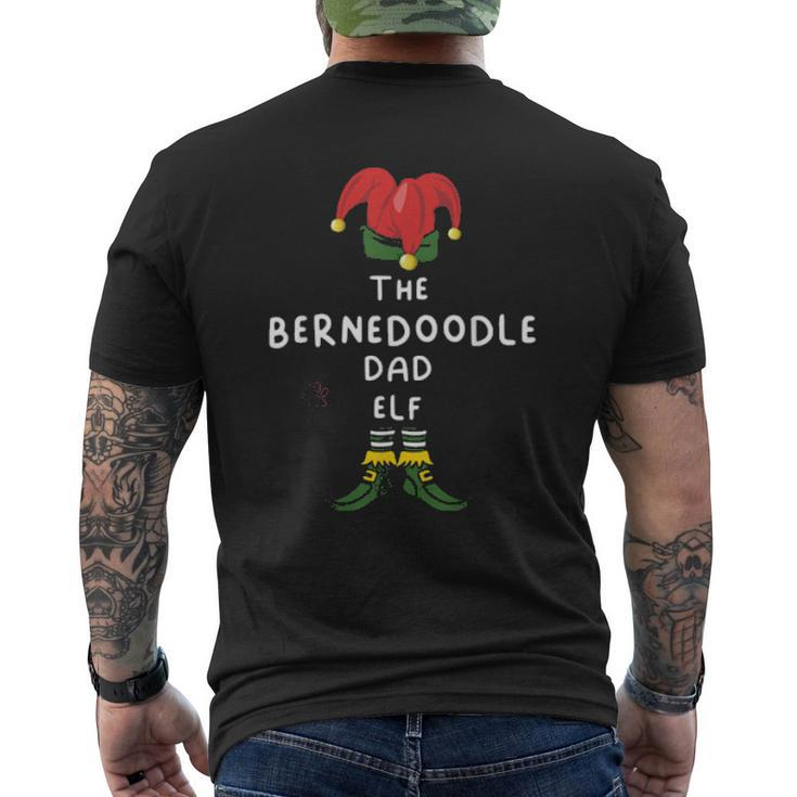 Bernedoodle Dad Dog Elf Group Matching Family Christmas Tee Mens Back Print T-shirt