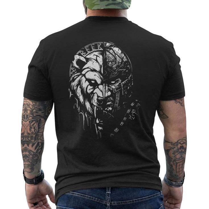 Berserker Warrior Odin Runes Nordic Mythology Viking T-Shirt mit Rückendruck