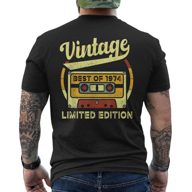 Best Of 1974 50Th Birthday Retro Vintage Cassette Tape Men's T-shirt Back Print