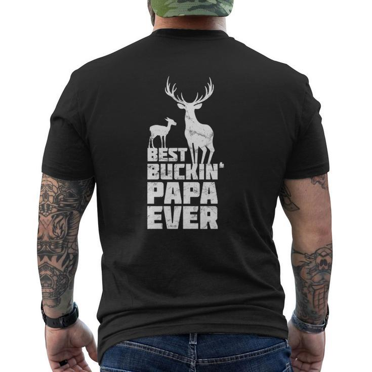Best Buckin' Papa Deer Buck Hunting Bucking Father Mens Back Print T-shirt