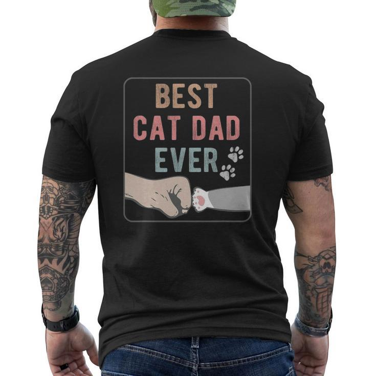 Best Cat Dad Ever Distressed Mens Back Print T-shirt
