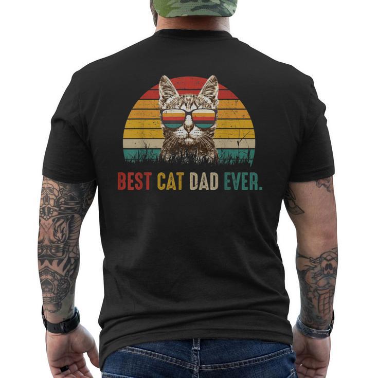 Best Cat Dad Ever Fathers Day Vintage Cat Daddy Men's T-shirt Back Print