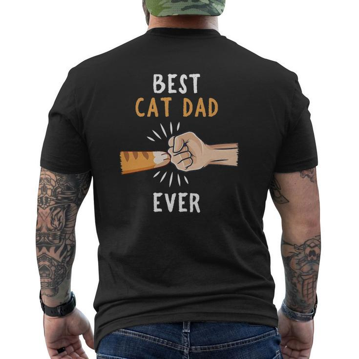 Best Cat Dad Ever Paw Fist Bump Mens Back Print T-shirt